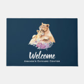 Cute Waterverf moeder loon & Cub Welkom Deurmat (Voorkant)