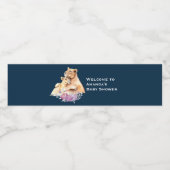 Cute Waterverf moeder loon & Cub Welkom Waterfles Etiket (Enkel label)