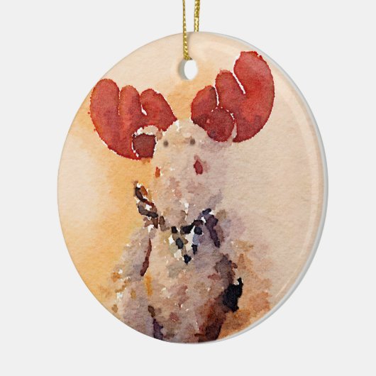 Cute Waterverf Moose Keramisch Ornament (Links)