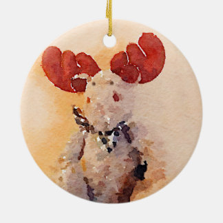 Cute Waterverf Moose Keramisch Ornament