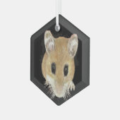 Cute Waterverf Mouse Peking Animal Art Glas Ornament (Voorkant links)