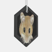 Cute Waterverf Mouse Peking Animal Art Glas Ornament (Voorkant Rechts)