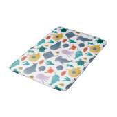 Cute Waterverf Ocean Animals Patroon Badmat (Gekanteld)