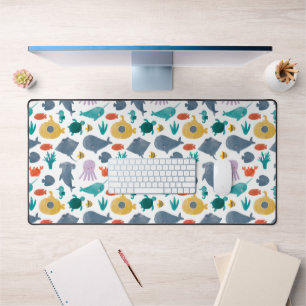 Cute Waterverf Ocean Animals Patroon Bureaumat