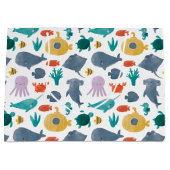 Cute Waterverf Ocean Animals Patroon Groot Cadeauzakje (Voorkant)