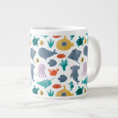 Cute Waterverf Ocean Animals Patroon Grote Koffiekop (Voorkant rechts)