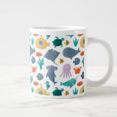 Cute Waterverf Ocean Animals Patroon Grote Koffiekop (Rechts)