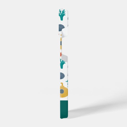 Cute Waterverf Ocean Animals Patroon iPhone Hoesje (Linkerkant)