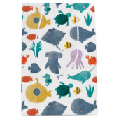 Cute Waterverf Ocean Animals Patroon Medium Cadeauzakje (Voorkant)