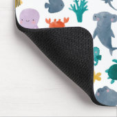 Cute Waterverf Ocean Animals Patroon Muismat (Hoek)