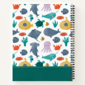 Cute Waterverf Ocean Animals Patroon Notitieboek (Achterkant)