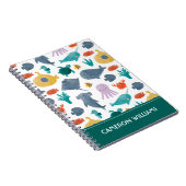 Cute Waterverf Ocean Animals Patroon Notitieboek (Rechterzijde)