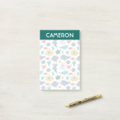Cute Waterverf Ocean Animals Patroon Post-it® Notes (Op bureau)