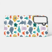 Cute Waterverf Ocean Animals Patroon Samsung Galaxy Hoesje (Achterkant horizontaal)