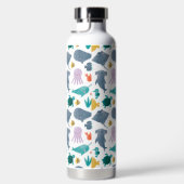 Cute Waterverf Ocean Animals Patroon Waterfles (Rechts)