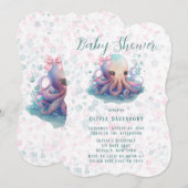 Cute Waterverf octopus met belletjes Baby shower Kaart (Voorkant / Achterkant)