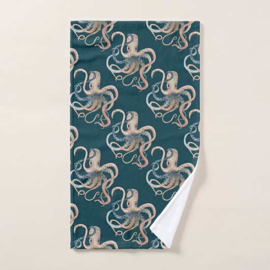Cute Waterverf Octopus Towel Set Bad Handdoek (Handdoek)