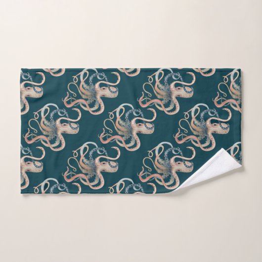 Cute Waterverf Octopus Towel Set Bad Handdoek (Handdoek)