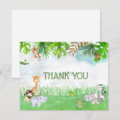 Cute Waterverf Oerwoud Safari Animals Hartelijk da Kaart (Voorkant / Achterkant)