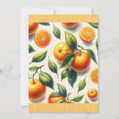 Cute Waterverf Oranje Bruidsdouche Kaart (Achterkant)