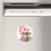 Cute Waterverf Otter Hearts Love Animal Humor Magneet (Insitu (Vaatwasser))