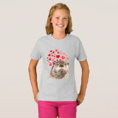 Cute Waterverf Otter Hearts Love Animal Humor T-S T-shirt (Voorkant volledig)
