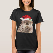 Cute Waterverf Otter in kerstkerstkerstkerstkerstk T-shirt (Voorkant)
