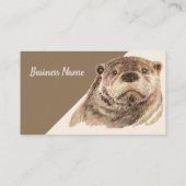 Cute Waterverf Otter Scuba Diving Visitekaartje (Achterkant)