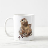 Cute Waterverf Otter Wildlife Animal art Koffiemok (Links)