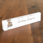 Cute Waterverf Otter Wildlife Animal art Naambordje (Zijkant)