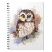 Cute Waterverf Owl Bird Natuur art Notitieboek (Voorkant)