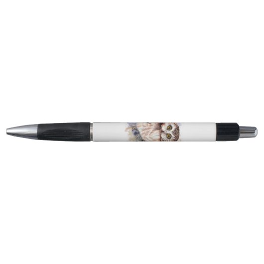 Cute Waterverf Owl Bird Natuur art Pen (Voorkant)