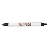 Cute Waterverf Owl Bird Natuur art Zwarte Inkt Pen (Voorkant)