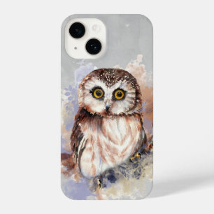 Cute Waterverf Owl Bird Willife Art iPhone 14 Hoesje