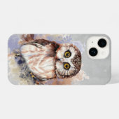 Cute Waterverf Owl Bird Willife Art iPhone Hoesje (Achterkant horizontaal)