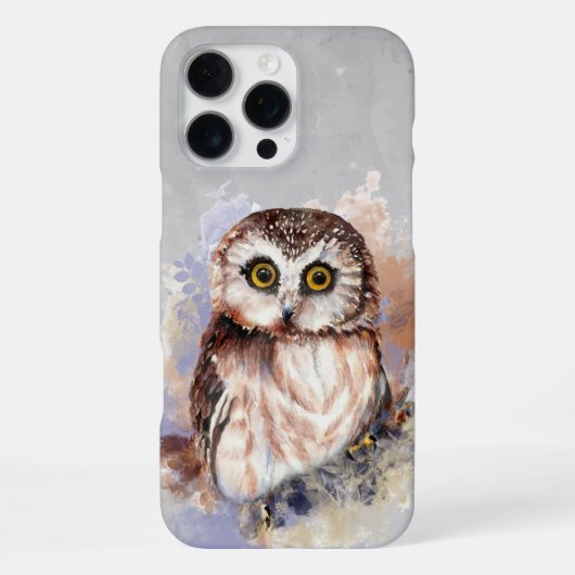 Cute Waterverf Owl Bird Willife Art iPhone Hoesje (Achterkant)