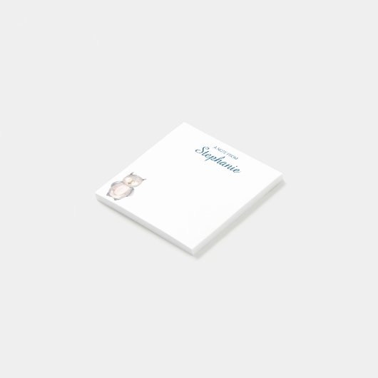 Cute Waterverf Owl Post-it® Notes (Schuin)