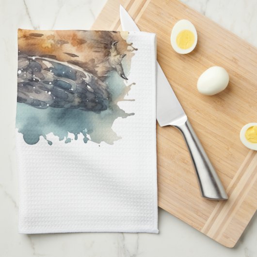 Cute Waterverf Owl Theedoek (Quarter Fold)