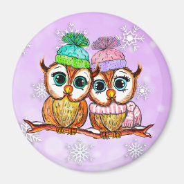 Cute Waterverf Owls Kitchen koelkast Magneet