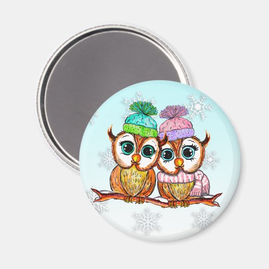 Cute Waterverf Owls Kitchen koelkast Magneet