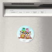 Cute Waterverf Owls Kitchen koelkast Magneet (Insitu (Vaatwasser))
