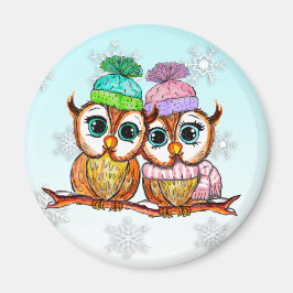 Cute Waterverf Owls Kitchen koelkast Magneet