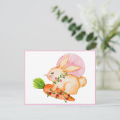 Cute Waterverf Paasbunny Briefkaart (Staand voorkant)