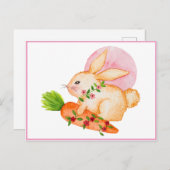 Cute Waterverf Paasbunny Briefkaart (Voorkant / Achterkant)