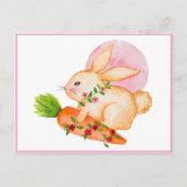 Cute Waterverf Paasbunny Briefkaart (Voorkant)