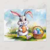 Cute Waterverf Paasbunny Briefkaart (Voorkant)