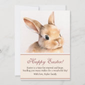 Cute Waterverf Paasbunny Feestdagenkaart (Voorkant)
