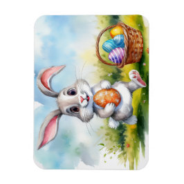 Cute Waterverf Paasbunny Magneet