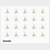 Cute waterverf Paasbunny Ronde Sticker (Vel)