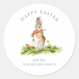 Cute waterverf Paasbunny Ronde Sticker